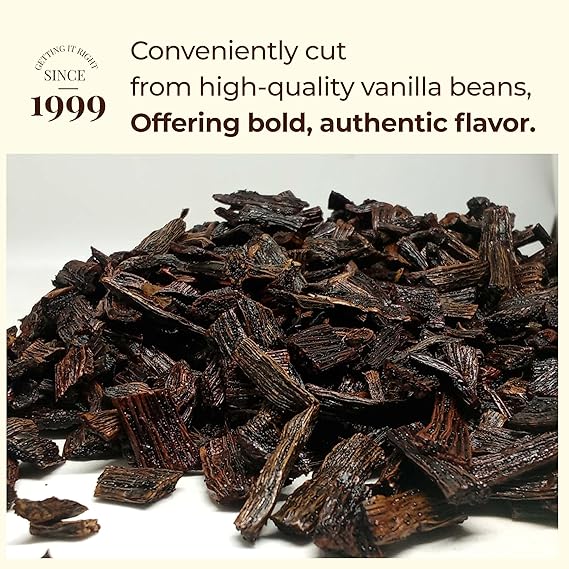 Premium Vanilla Cuts - 1 lb. From Whole Vanilla Beans Grade B | Cut and Sorted for Easy Use