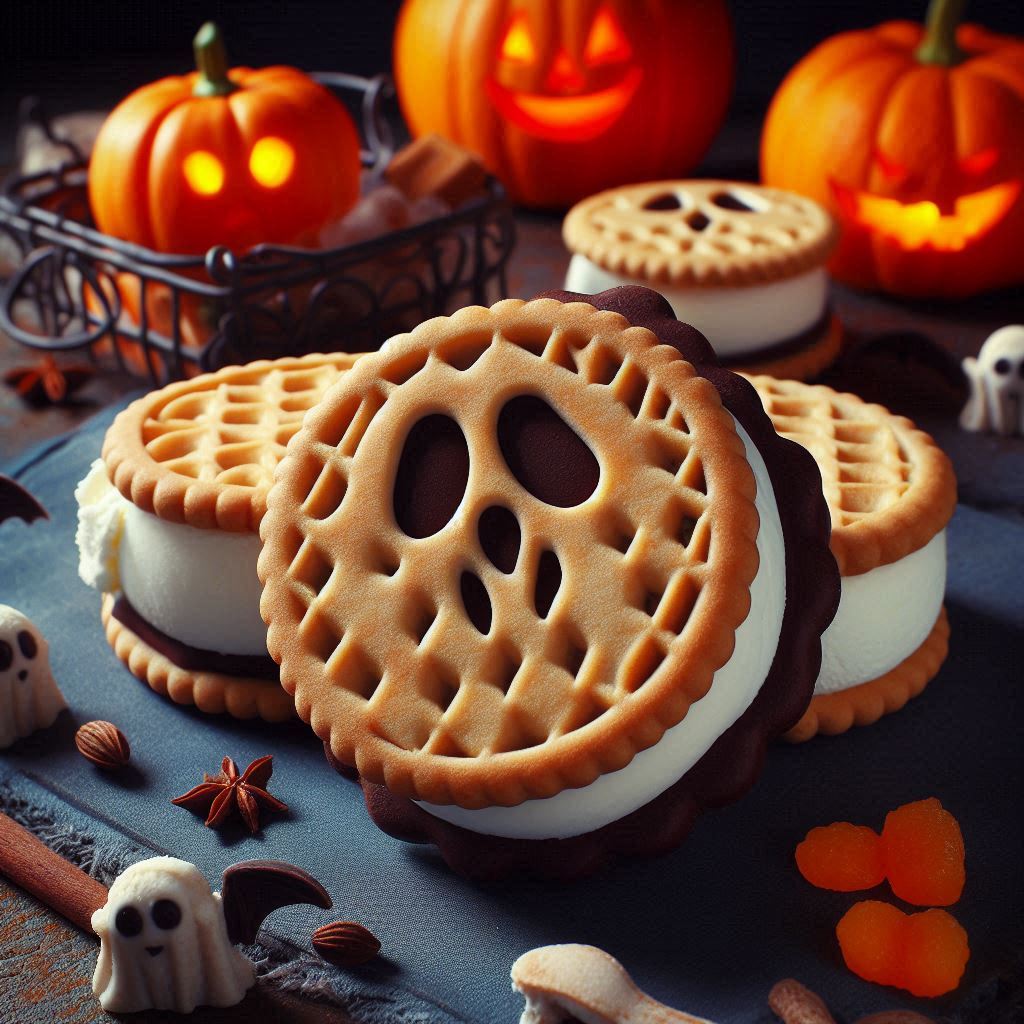 Vanilla Ice Cream Sandwiches: Halloween Treat Ideas