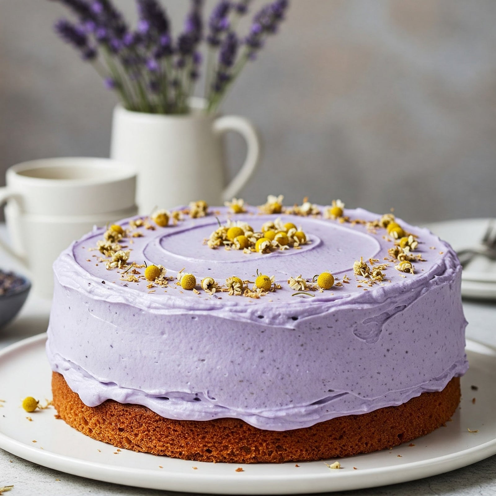 Lavender Honey Chamomile Tea Cake | Floral Dessert