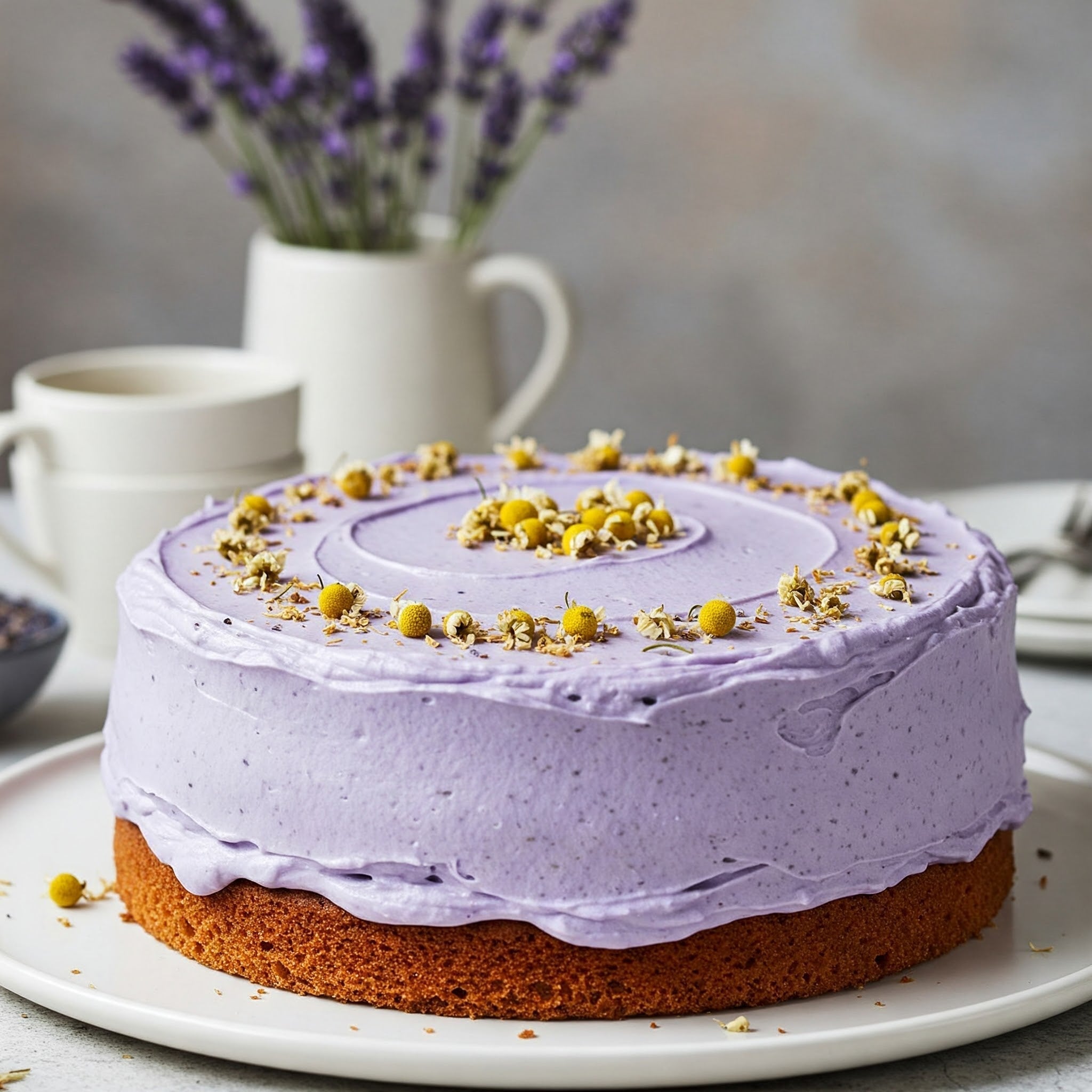 Lavender Honey Chamomile Tea Cake | Floral Dessert