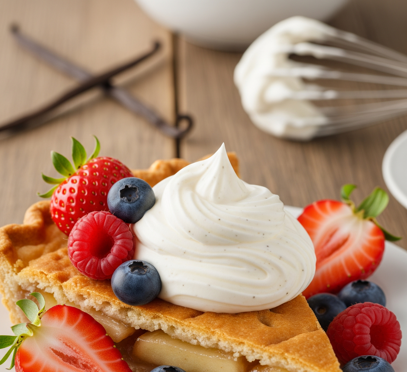 Vanilla-Infused Whipped Cream for Cakes & Desserts