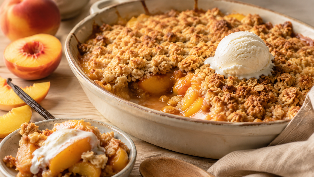 The Ultimate Vanilla Bean Peach Crumble: A Warm, Golden Summer Dessert