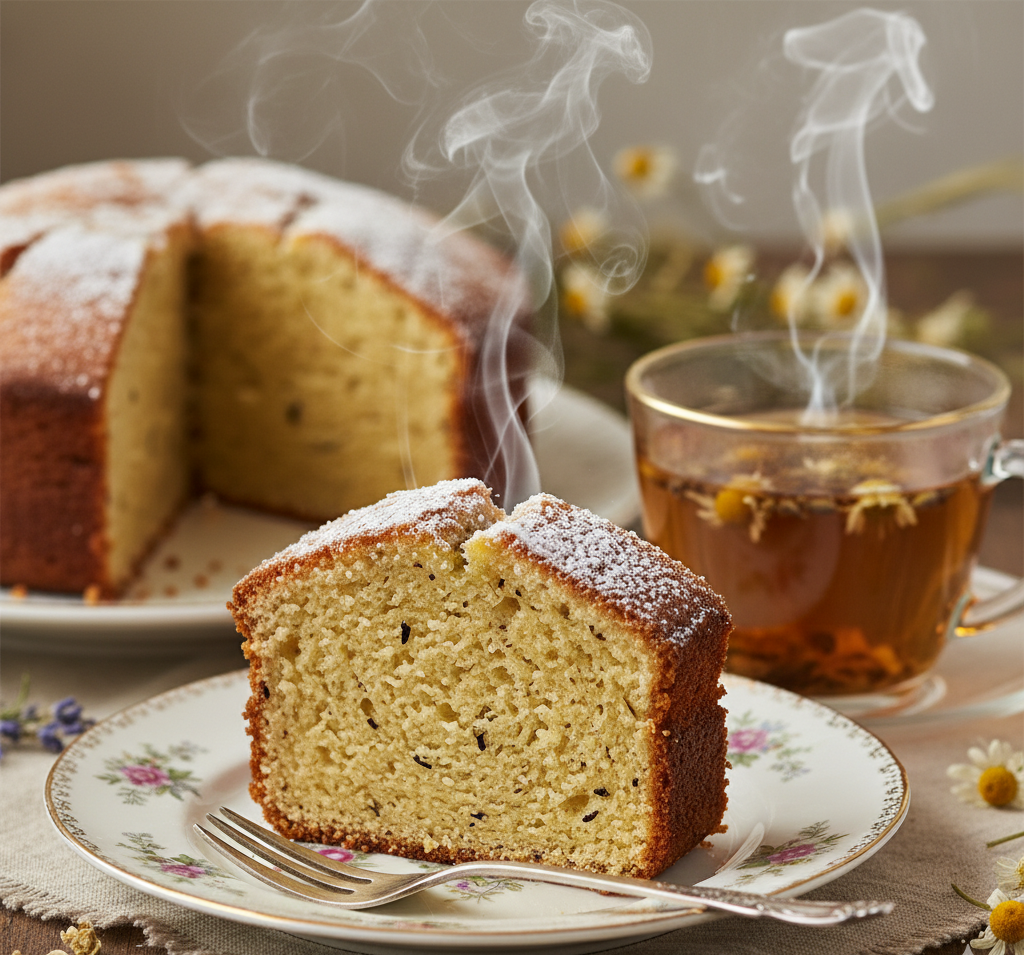 Vanilla Bean Pound Cake with Herbal Tea Glaze” – A Luxurious Dessert Fusion of Flavor & Elegance