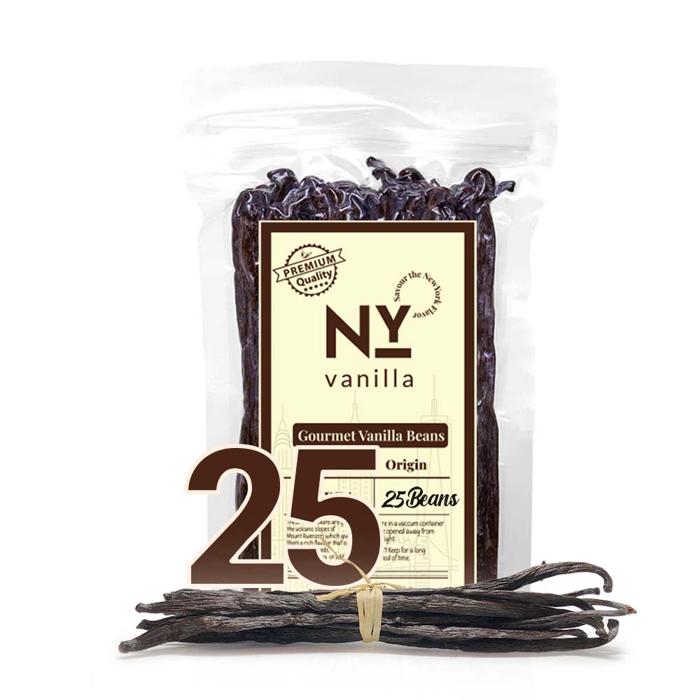 25 Whole Premium Vanilla Beans Grade A