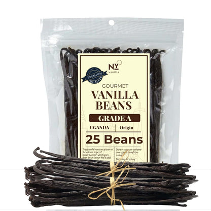 Premium Vanilla Beans Grade A – 25 Whole Beans