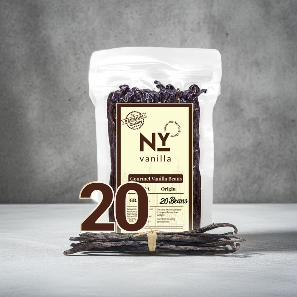 20 Whole Premium Vanilla Beans – Grade A Quality, Sun-Cured, and Boldly Aromatic
