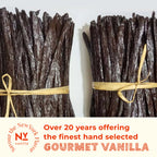 bundled gourmet vanilla beans premium Grade A whole vanilla pod, hand-selected rich, dark, plump, natural vanilla beans for baking desserts and cooking