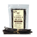 Pack of Grade A gourmet vanilla beans with 25 beans, premium quality whole vanilla pods for baking and cooking