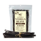 Pack of Grade A gourmet vanilla beans with 25 beans, premium quality whole vanilla pods for baking and cooking