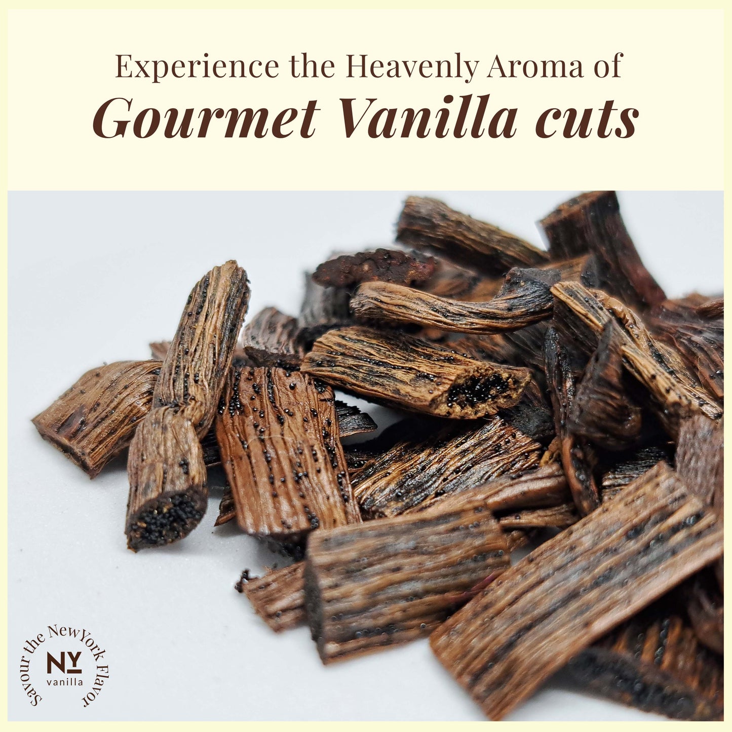 Experience the heavenly Aroma of Gourmet Vanilla Cuts - Fresh Vanilla Bean Slices