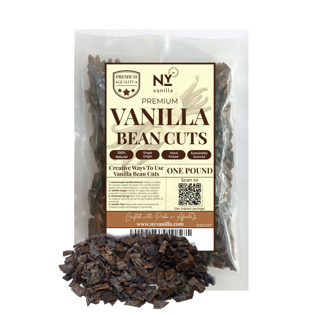 Premium vanilla bean cuts in 1 pound pack ideal for extracts baking rich aroma natural flavor and gourmet culinary use