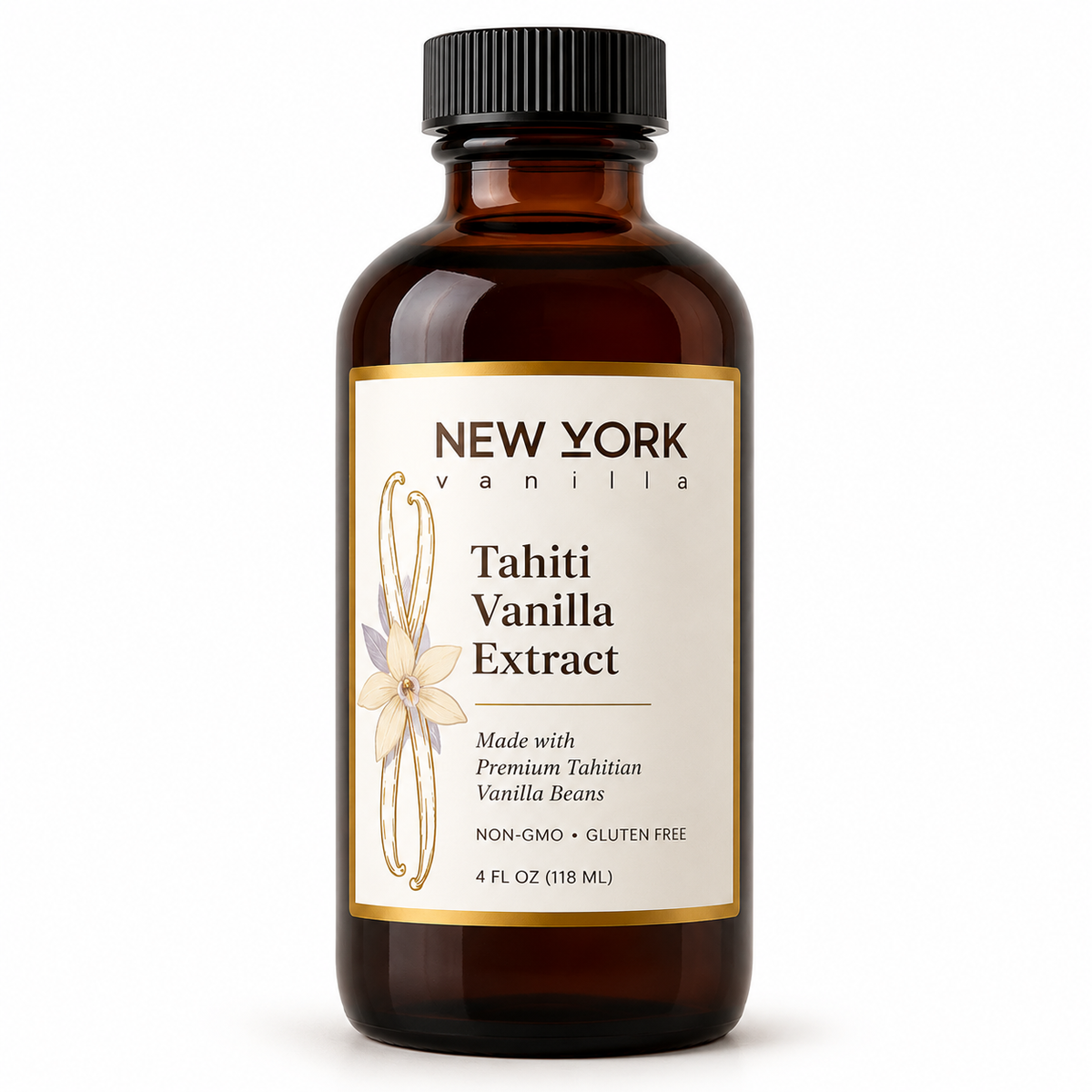 Tahitian vanilla extract single and double fold in 4 oz and 8 oz sizes