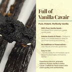 Vanilla caviar seeds from premium pods with rich aroma, intense flavor, pure, additive-free, ideal for baking and desserts